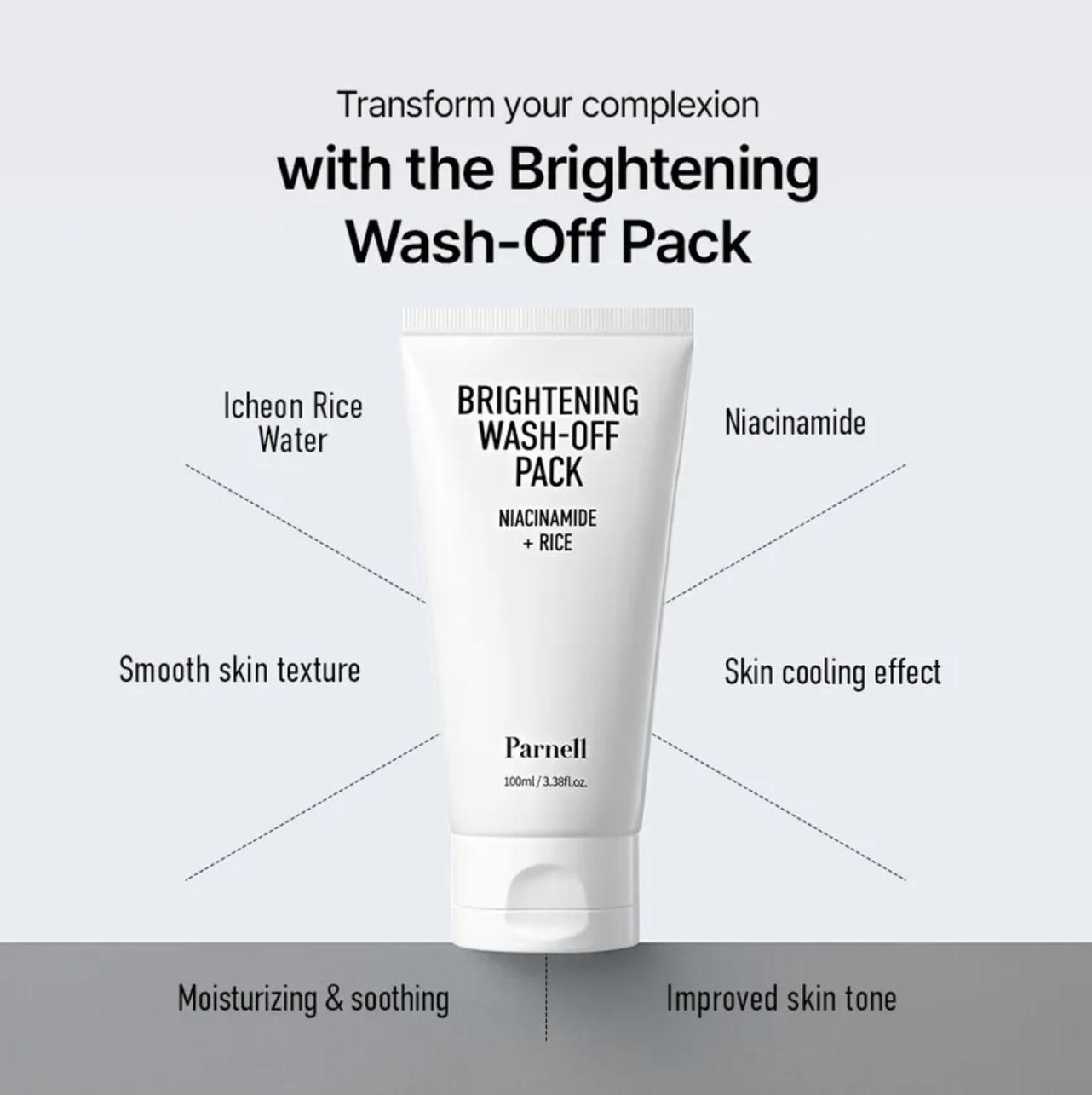 Parnell NIACINAMIDE RICE BRIGHTENING WASH OFF PACK 100ml 4