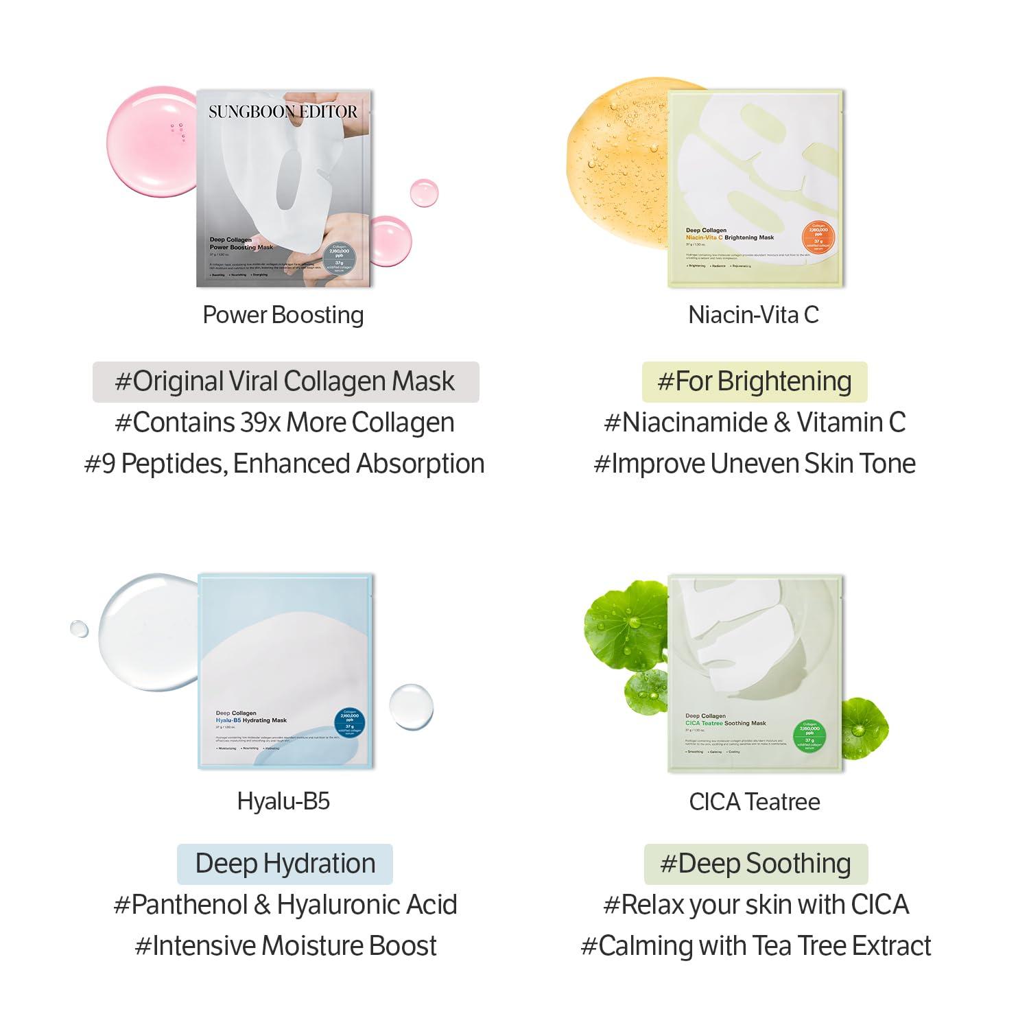 Sungboon Editor Deep Collagen Niacin Vita C Brightening Mask 37g*4ea 6