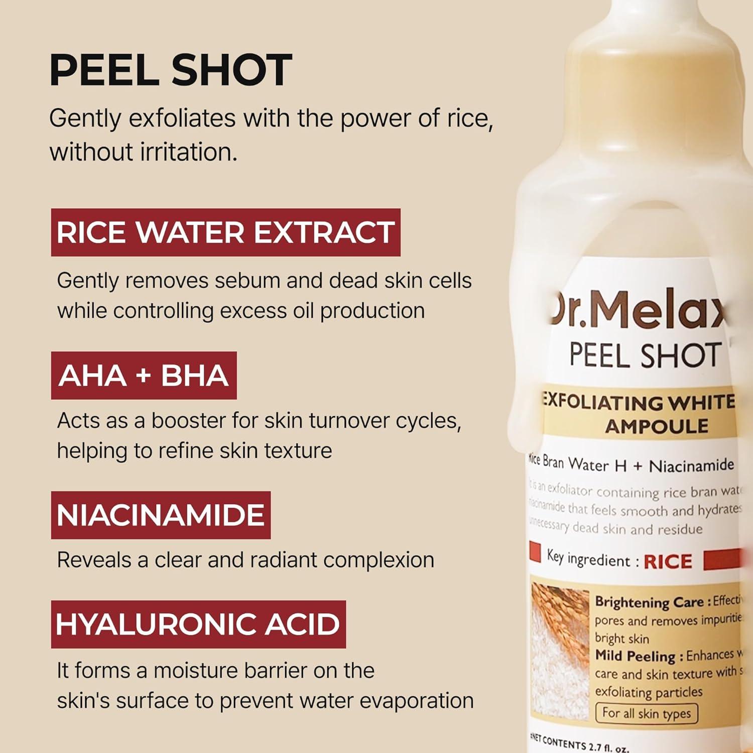 Dr.Melaxin PEEL SHOT EXFOLIATING WHITE RICE AMPOULE 80ml 5