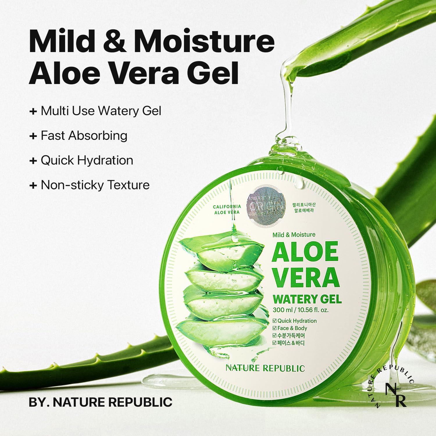 Nature Republic MILD & MOISTURE ALOE VERA WATERY GEL 2