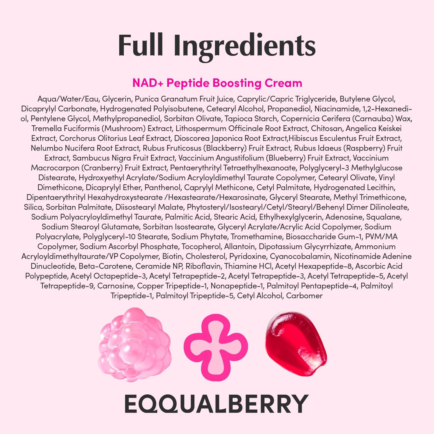 EQQUALBERRY NAD+ PEPTIDE BOOSTING CREAM 50ml 9