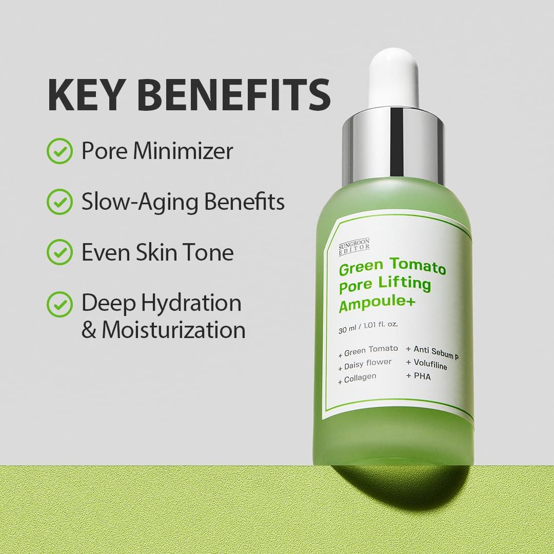 Sungboon Editor Green Tomato Pore minimizing Ampoule+ 30ml (Renewed).jpg 5