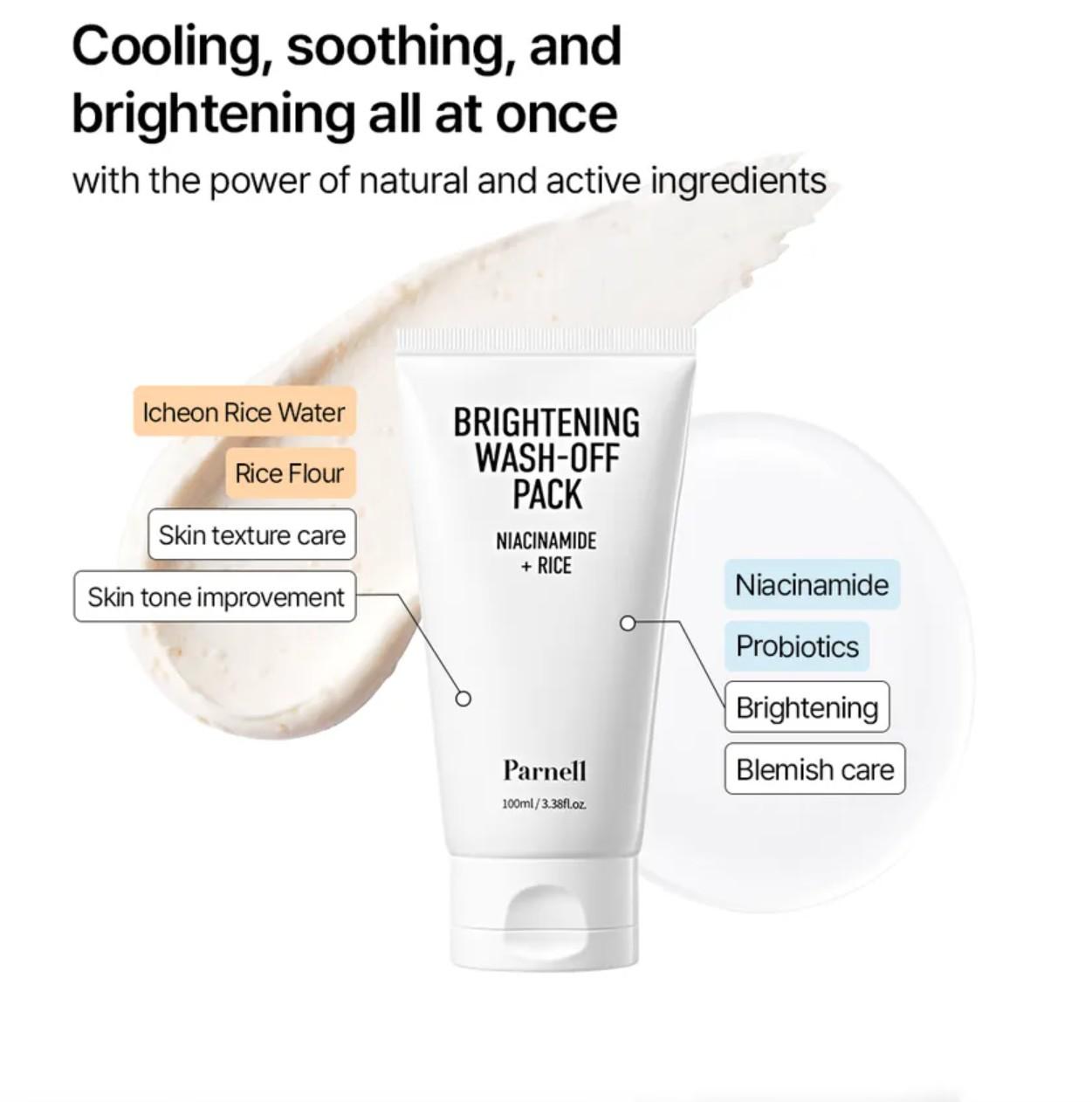Parnell NIACINAMIDE RICE BRIGHTENING WASH OFF PACK 100ml 6