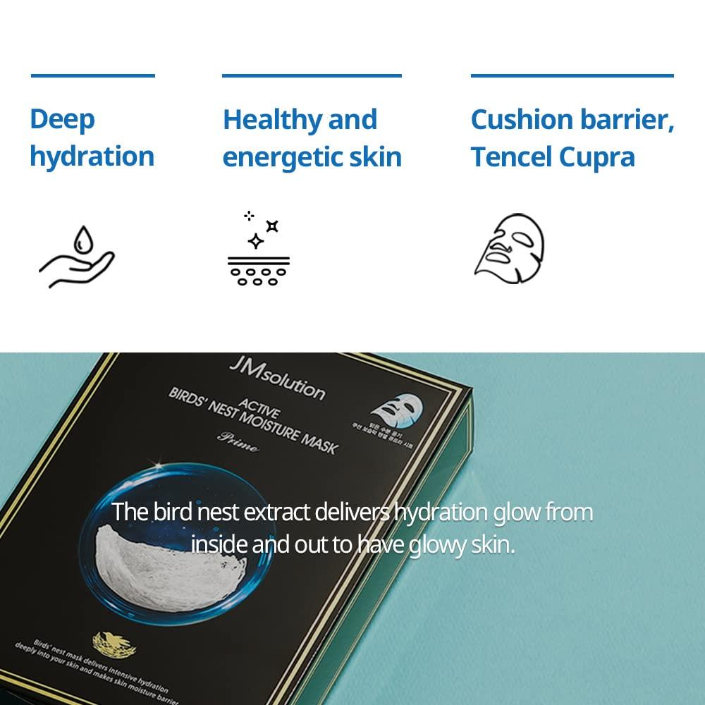 JMSOLUTION ACTIVE BIRDS' NEST MOISTURE MASK 10 SHEETS 3