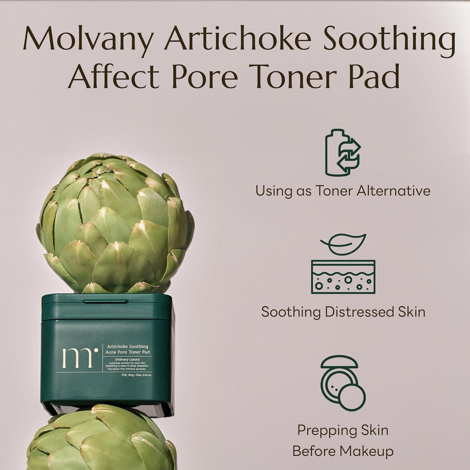 molvany Artichoke Soothing Affect Pore Toner Pad 7