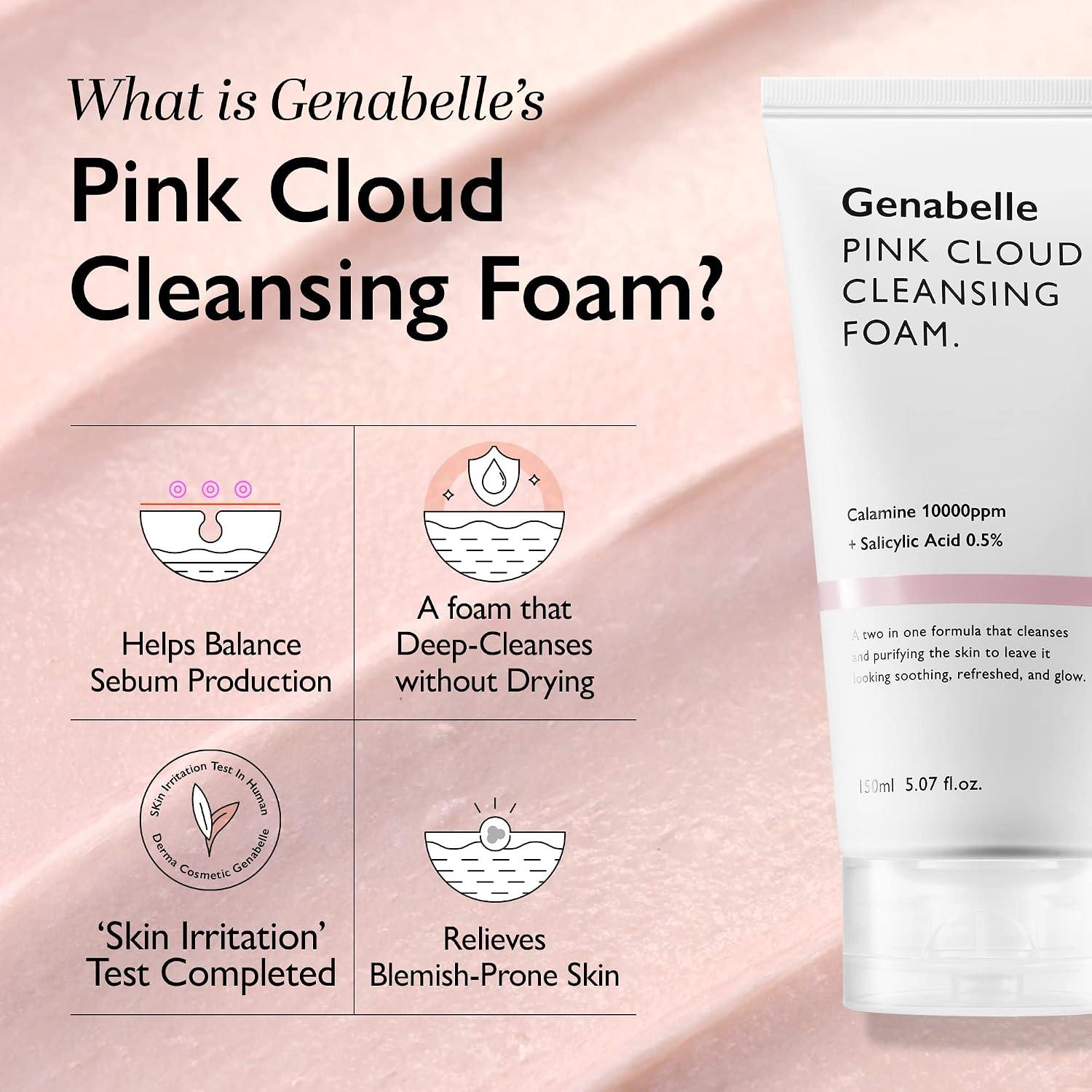 Genabelle Pink Cloud Cleansing Foam 150ml 4