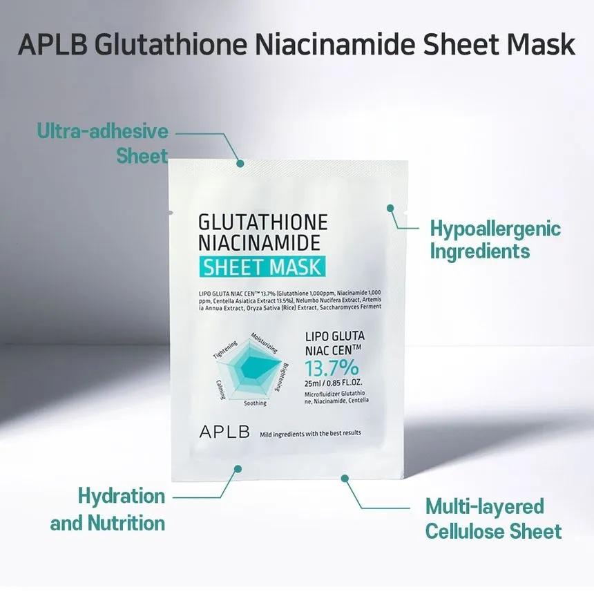 APLB Glutathione Niacinamide Sheet Mask 25ml 10ea 6